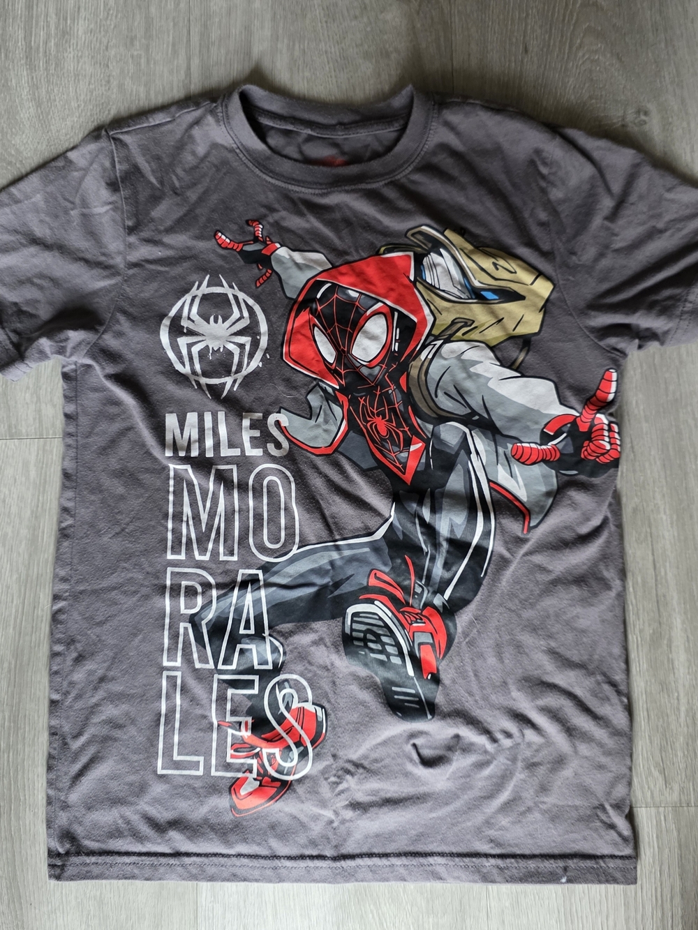 Marvel Miles Morales Graphic Tee - Red & Gray